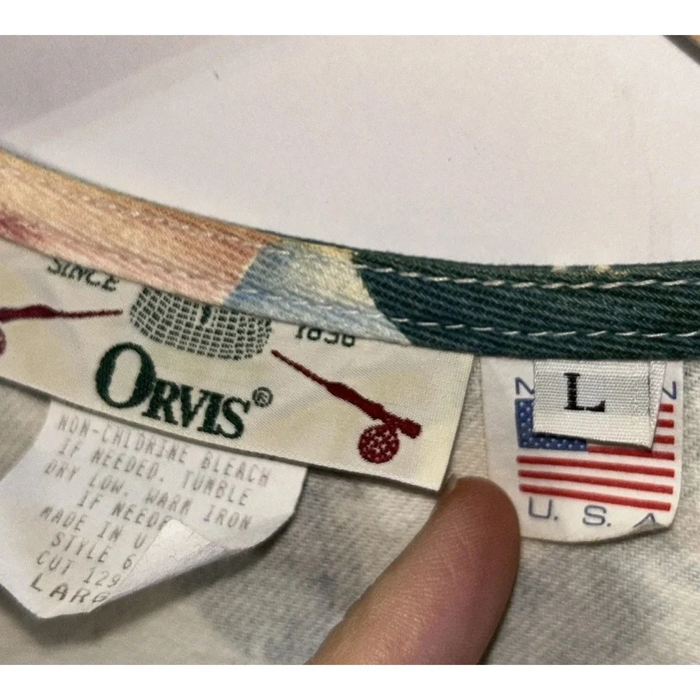 Women's Vintage ORVIS Denim Floral Print Cottagecore Button Front Vest‎ Large EC